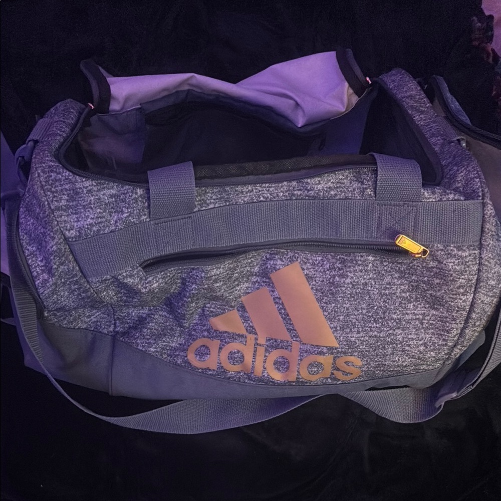 Adidas Gray and Gold Travel Bag with Durable Design